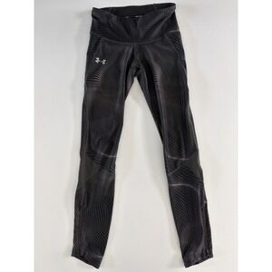 Under Armour Womens HeatGear Compression Leggings Black Purple Dot  Small